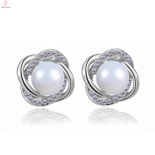 Factory Supply Freshwater Pearl Silver 925 Sterling Stud Earring